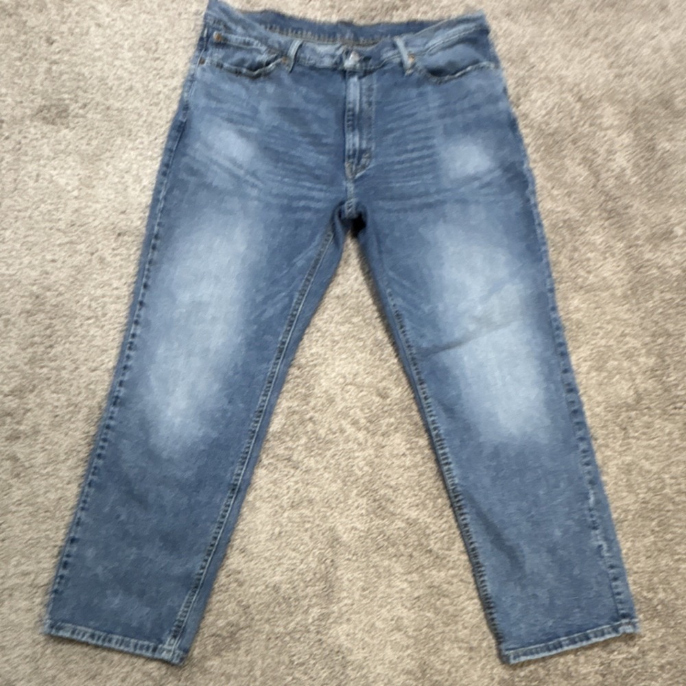 Levi's Men's Blue Denim Jeans Medium Wash Tapered‎ 5-Pocket Logo Cotton